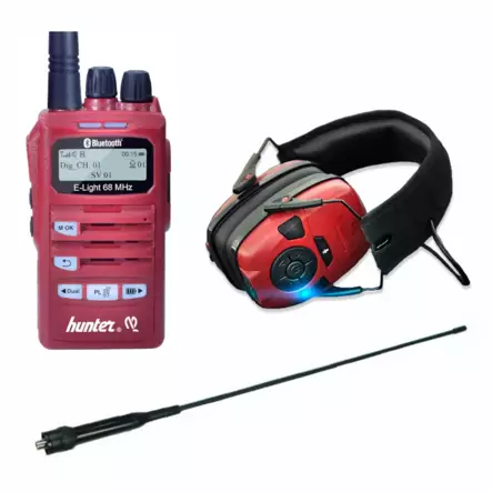 HUNTER E-LIGHT BLUETOOTH RHA68 + D-QUAD BT HEADSET + 2 ANTENNIA METSÄSTS VHF OIKEESTI LANGATON !!! TÄTÄ ON ODOTETTU - RHA68 TARJOUSPAKETIT - 140350 - 1