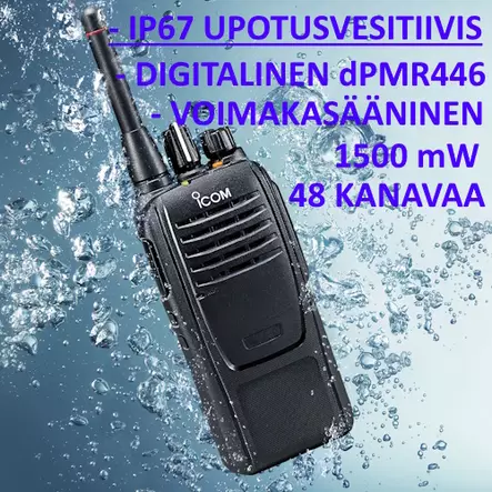 ICOM IC-F29DR3 dPMR446 DIGITALINEN AMMATTIRADIO (luvasta vapaa) IP67 VESITIIVIS - PMR446 KÄSIRADIOPUHELIMET - 207070 - 1