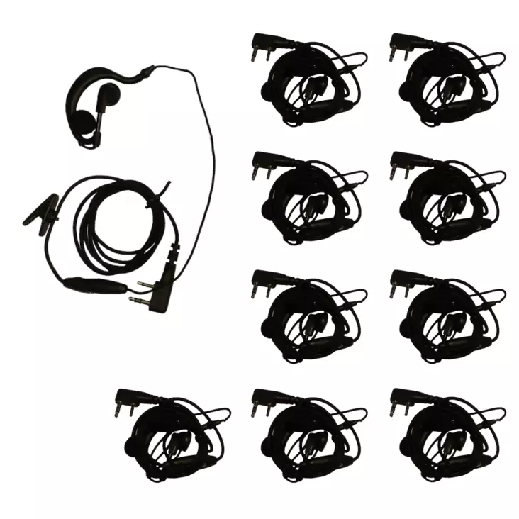 10 kpl HES-03 C-LENKKI HEADSET WOUXUN, KENWOOD, ANYTONE, ROXTONE PAKETTI - Kenwood 2-pin headsetit - 140180 - 1