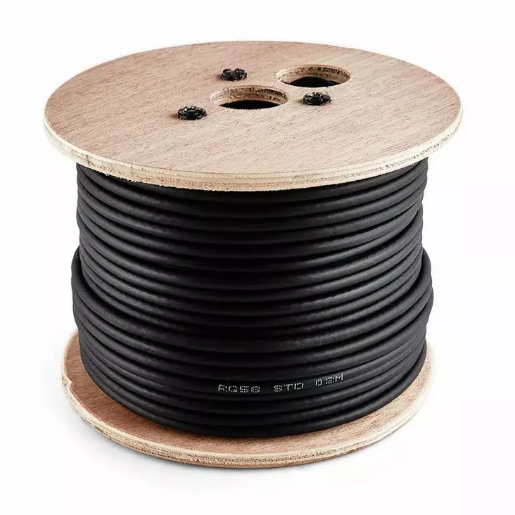 50m RG58 STD KOAKSIAALIKAAPELI PUUKELALLA - Koaksiaalikaapelit - 701040 - 1