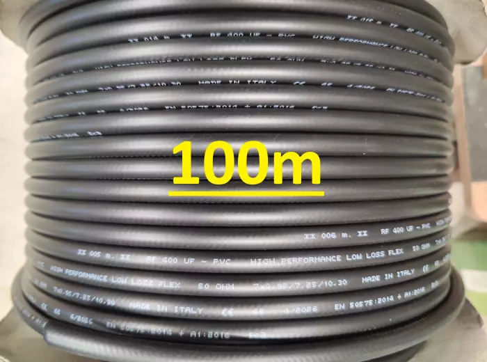 RF400 UF 10,3mm HI-FLEX KOAKSIAALIKAAPELI 100m VÄHÄHÄVIÖINEN, MADE IN EUROPE! - Koaksiaalikaapelit - 701910 - 1