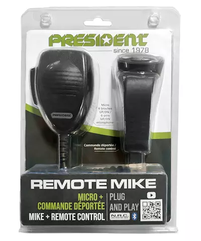 PRESIDENT REMOTE MIC NRC + PTT 6-PIN ERILLISTANGENTILLA - Mikrofonit radiopuhelimiin - 307121 - 2