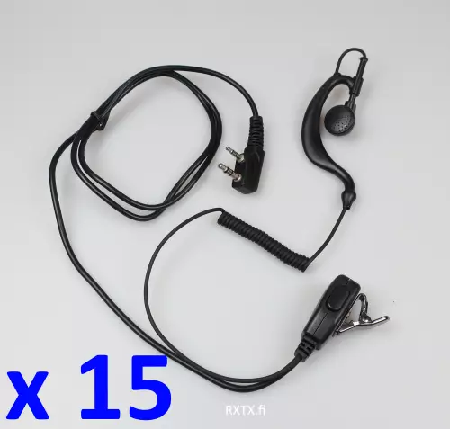 15 x HED-03 HEADSET WOUXUN, ROXTONE, BAOFENG, KENWOOD ... - Kenwood 2-pin headsetit - 140691 - 1