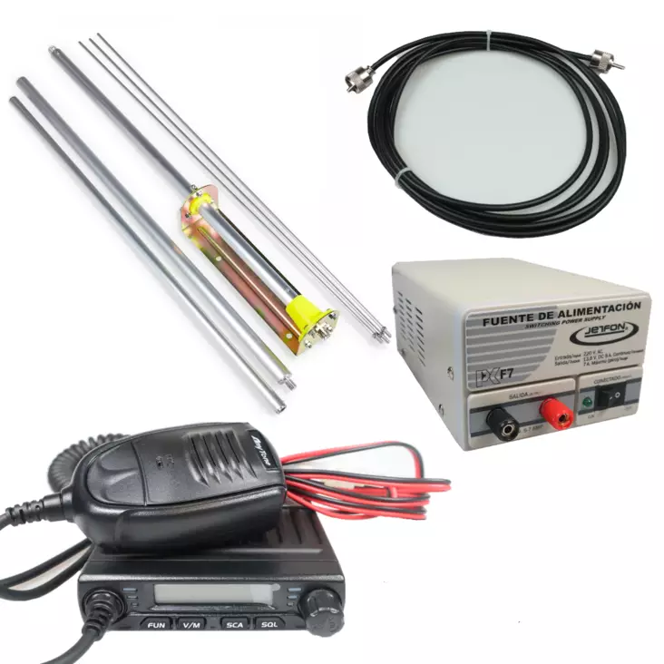 KYLÄRADIO 6 RHA68 AT-779R RADIO + BM70 DUAL 68-72MHz antenni + PC-F7 virtalähde + RG58 25m kaapeli - Kyläradio RHA68 paketit 67-72MHz - 140301 - 1