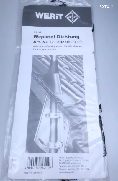 WERIT VULKANOITUVA MASTON TIIVISTEKAULUS 50 mm ASTI, VINKKI: TÄSTÄ VOI LEIKATA PIENEMPIÄKIN PALASIA - Mastotarvikkeet - 190001 - 1
