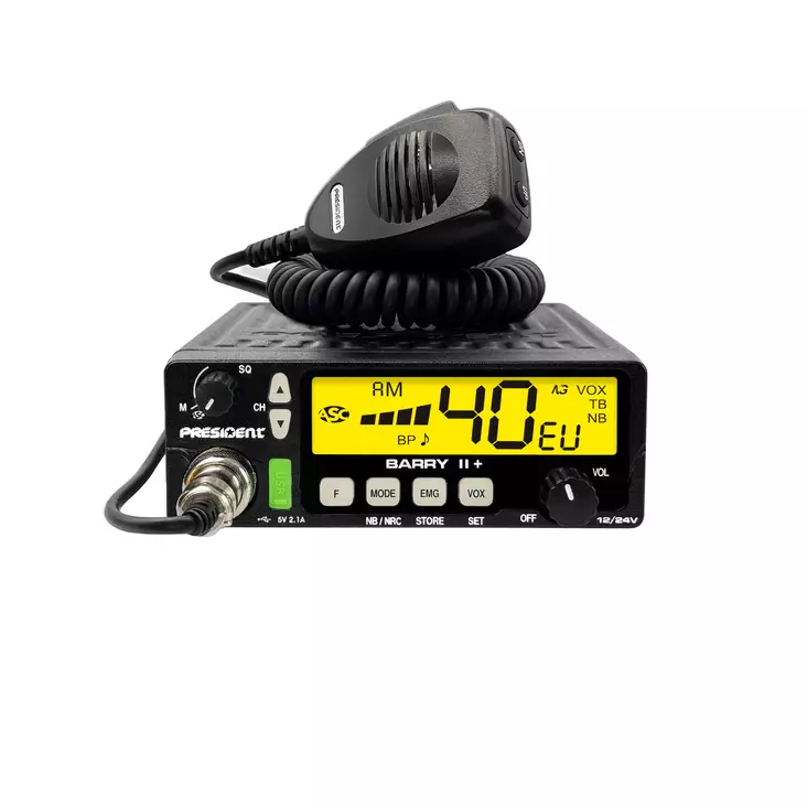 PRESIDENT BARRY 2+ MULTI ASC CB27 LA-PUHELIN, NRC-häiriönpoisto, 12/24V UUTUUS 2025! - CB27 AJONEUVORADIOPUHELIMET - 2010352 - 1