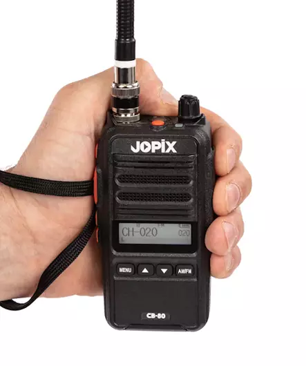 JOPIX CB-80 CB27 LA-PUHELIN AM/FM, LED-VALO, 2600 mAh TEHOAKKU, PÖYTÄLATURI, IP65 VESITIIVIS - CB27 KÄSIRADIOPUHELIMET - 201053 - 1
