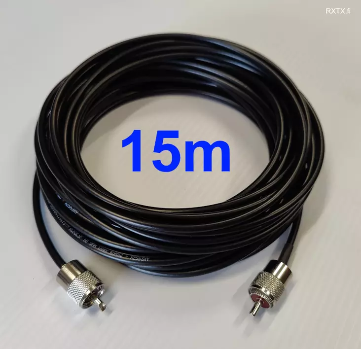 15m VALMISKAAPELI RG58 LSF QUALITY UHF-UHF LIITTIMILLÄ - Koaksiaalivälikaapelit - 703163 - 2