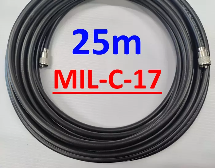 25m RG213U MIL SPEC VALMISKAAPELI UHF LIITTIMILLÄ - Koaksiaalivälikaapelit - 703093 - 1