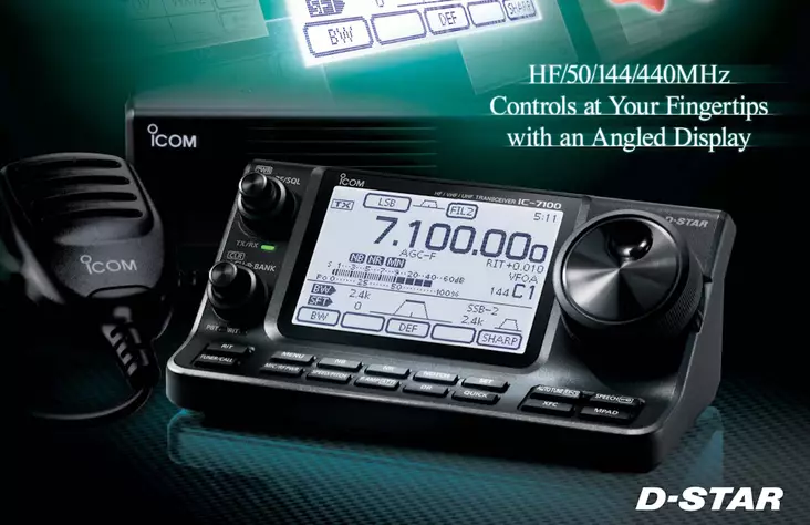 ICOM IC-7100 MULTI BAND HF / 6m / 4m / 2m / 70cm RX 0,03 - 199MHz ja 400 - 470MHz, DSTAR, DSP - HF radioamatööriradiot 0,5-30MHz - 101004 - 1