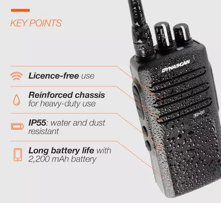 DYNASCAN EU85 PMR446 AMMATTIRADIOPUHELIN MOTOROLA XT420 YHTEENSOPIVA - PMR446 AMMATTIRADIOPUHELIMET - 207075 - 2