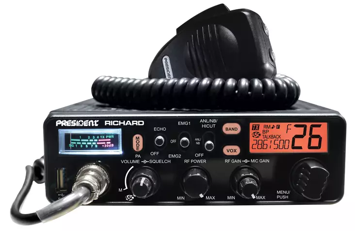 PRESIDENT RICHARD 10m RA MOBILERADIO 40W FM/AM - 10m ja 12m amatööriradiot 24-30MHz - 103005 - 1