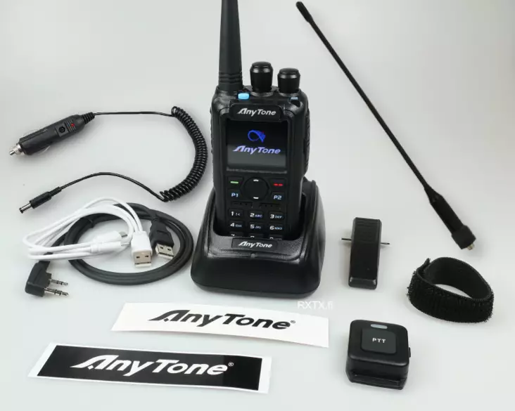ANYTONE AT-D878UV APRS PLUS II BT VHF/UHF DIGITAL RA-RADIOPUHELIN UUSIN MALLI + tupsyt 12V + WX-4 dualband - 4m/2m/70cm amatööriradiot 70-434MHz - 104045 - 1