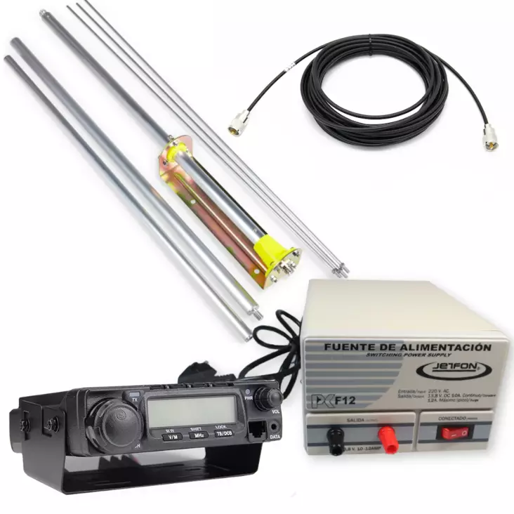 KYLÄRADIOPAKETTI ANYTONE AT-588 RHA68 + BM70 DUAL 68-72MHz tukiantenni + PC-F7 virtalähde + kaapeli 10M - Kyläradio RHA68 paketit 67-72MHz - 140275 - 1