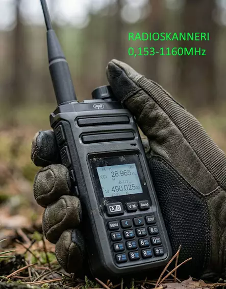 HAM27 RADIOSKANNERI 0,153-1160MHz, 999 muistia, SPECTRIANALYSAATTORI, AKKU 2600mAh - Radioskannerit 0,5-3000MHz - 402036 - 1
