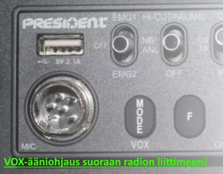 PRESIDENT ACMI300 VOX 6-PIN Kurjenkaula - Mikrofonit radiopuhelimiin - 307136 - 2