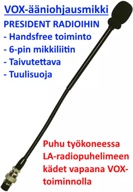 PRESIDENT ACMI300 VOX 6-PIN Kurjenkaula - Mikrofonit radiopuhelimiin - 307136 - 1