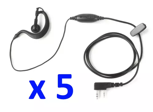 5 x MA-1702 HEADSET WOUXUN, ROXTONE, BAOFENG, KENWOOD ... - Kenwood 2-pin headsetit - 140686 - 1