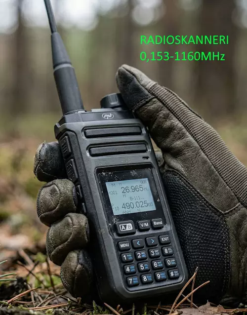 HAM27 RADIOSKANNERI 0,153-1160MHz, 999 muistia, SPECTRIANALYSAATTORI, AKKU 2600mAh - Radioskannerit 0,5-3000MHz - 402036 - 1