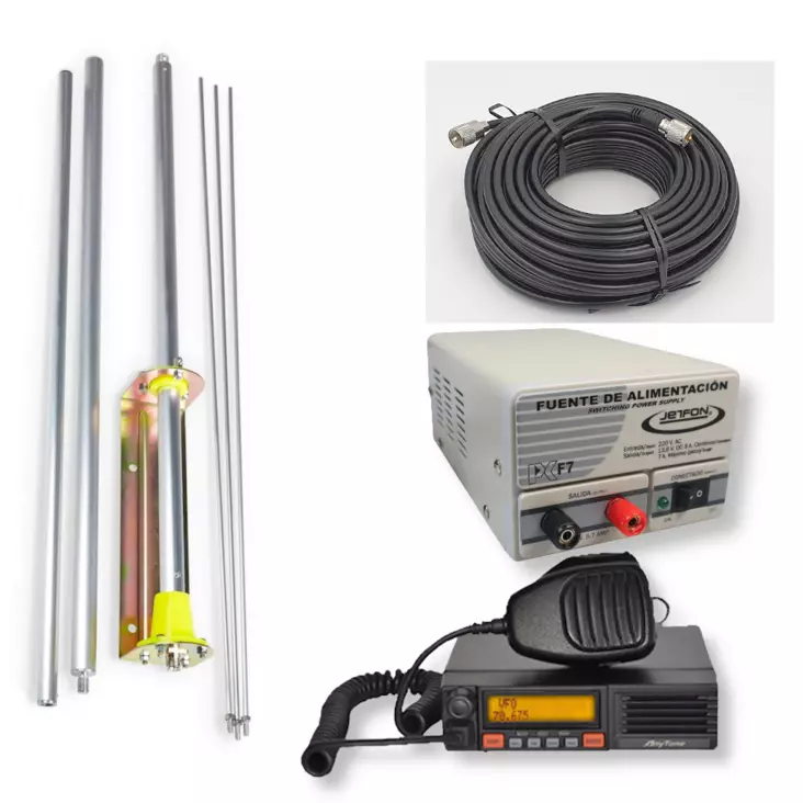 KYLÄRADIO_5 AT-5189 RADIO + BM70 D ANTENNI 68MHz + F7 VIRTALÄHDE + KAAPELI 20m PREMIUM RG213 - Kyläradio RHA68 paketit 67-72MHz - 140276 - 1