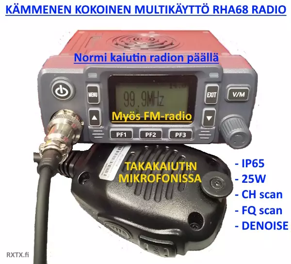 WOUXUN KG-M80 IP65 VESITIIVIS RHA68 AJONEUVO RADIOPUHELIN 25W - RHA68 AJONEUVORADIOPUHELIMET - 202036 - 1