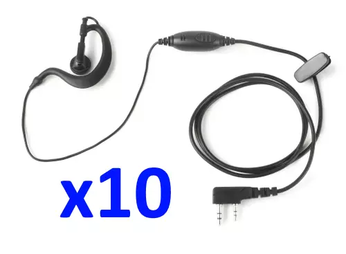 10 x MA-1702 HEADSET WOUXUN, ROXTONE, BAOFENG, KENWOOD ... - Kenwood 2-pin headsetit - 140687 - 1