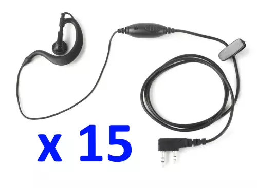 15 x MA-1702 HEADSET WOUXUN, ROXTONE, BAOFENG, KENWOOD ... - Kenwood 2-pin headsetit - 140688 - 1