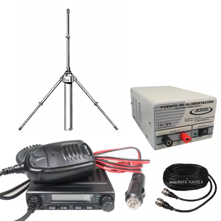 KYLÄRADIO 1 RHA68 AT-779 + GPA68 + PC- F7 + BIDA 10m PAKETTINA - Kyläradio RHA68 paketit 67-72MHz - 140238 - 1