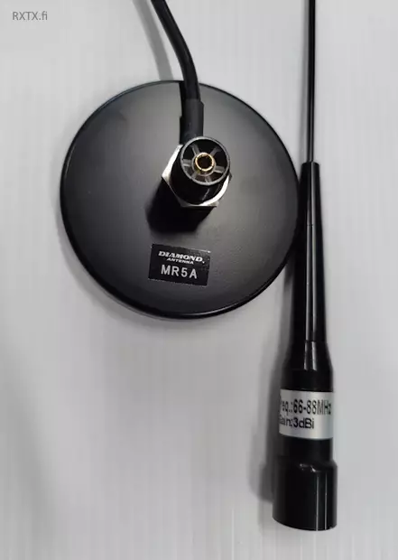 DIAMOND MR5A + TLP2 RHA68 MAGNEETTIANTENNI UHF-liitin - RHA68 autoantennit 66-88 MHz - 140709 - 2