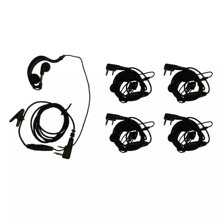 5 kpl HES-03 C-LENKKI HEADSET WOUXUN, KENWOOD, ANYTONE, ROXTONE PAKETTI - Kenwood 2-pin headsetit - 140179 - 1