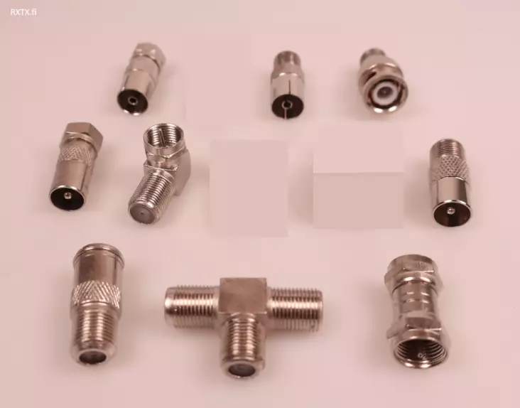 F-IEC pussi, 9kpl erilaisia F-adaptereita - Liitinadapterit - 140699 - 1