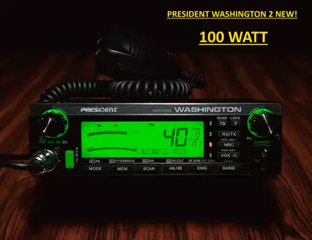 PRESIDENT WASHINGTON 2+ HAM BANDIT 10m/12m HI-POWER FM/AM/SSB 100W - 10m ja 12m amatööriradiot 24-30MHz - 103026H - 1