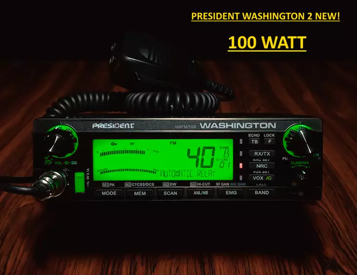 PRESIDENT WASHINGTON 2+ HAM BANDIT 10m/12m HI-POWER FM/AM/SSB 100W - 10m ja 12m amatööriradiot 24-30MHz - 103026H - 1